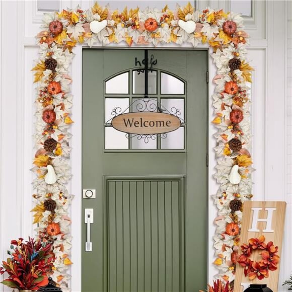 Fall Decorations for Home, 5.9Ft Fall Garland for Mantle, Fall Leaves Garland - Picture 2 of 8